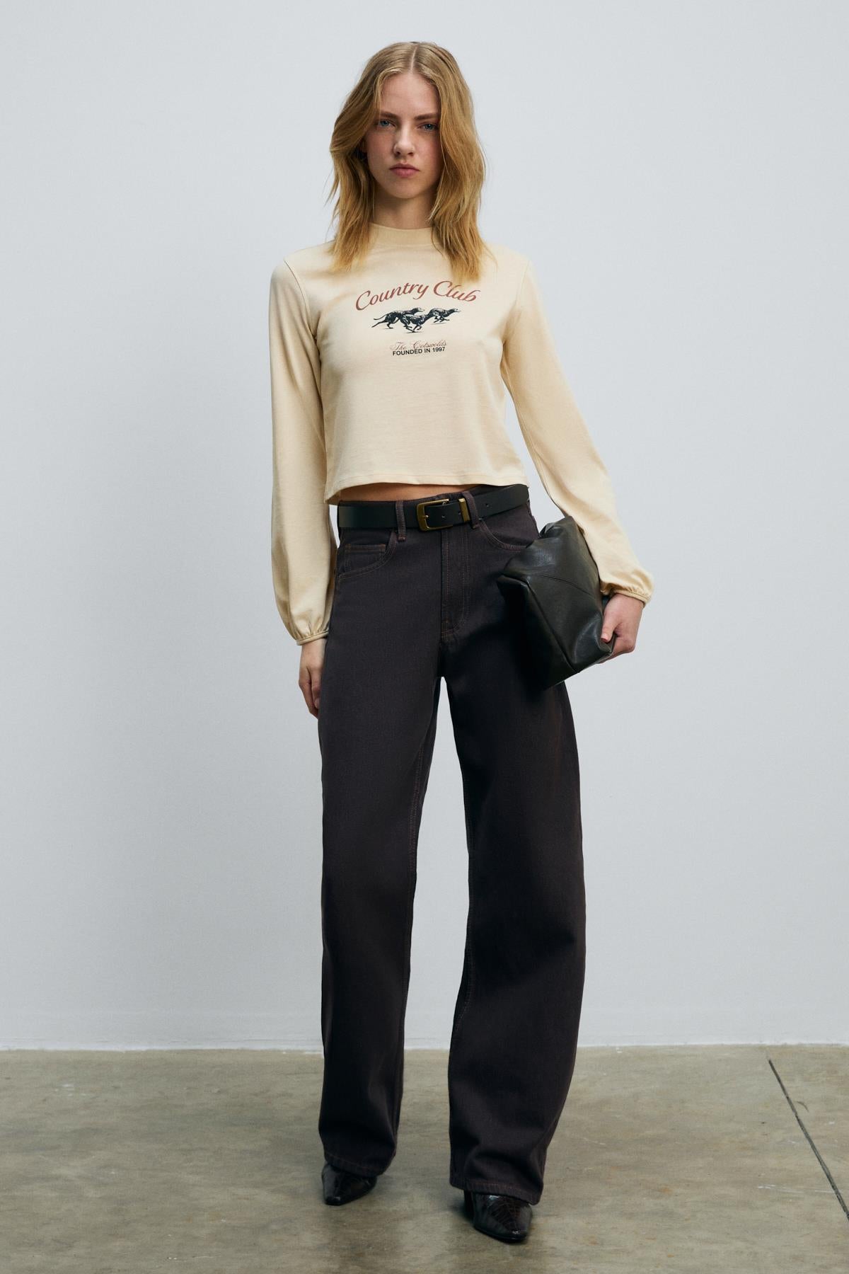 TIMBALI Damen Ballonärmel-Shirt