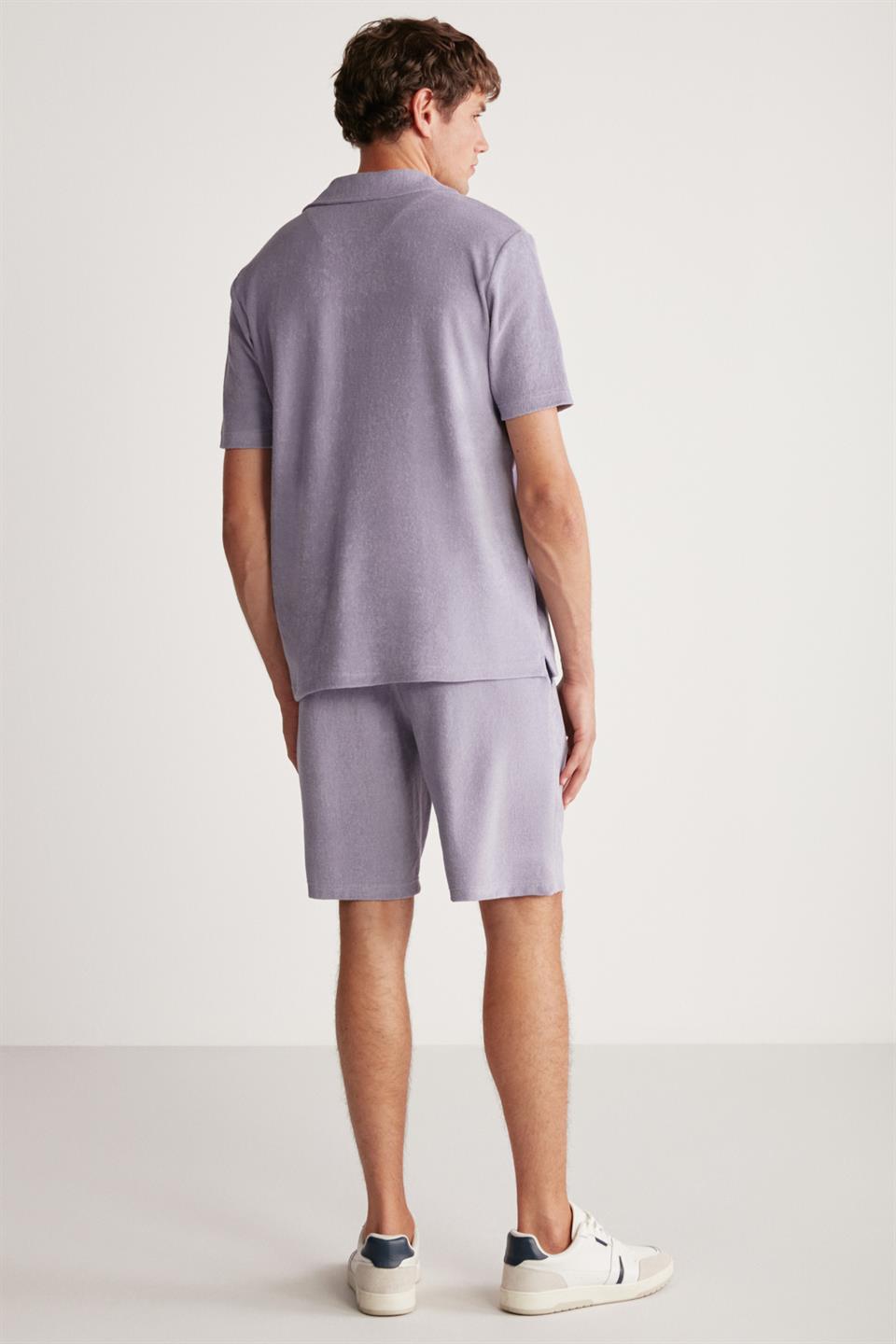 GRIMELANGE TOMAS Herren Frottee-Hemd Relaxed Violett