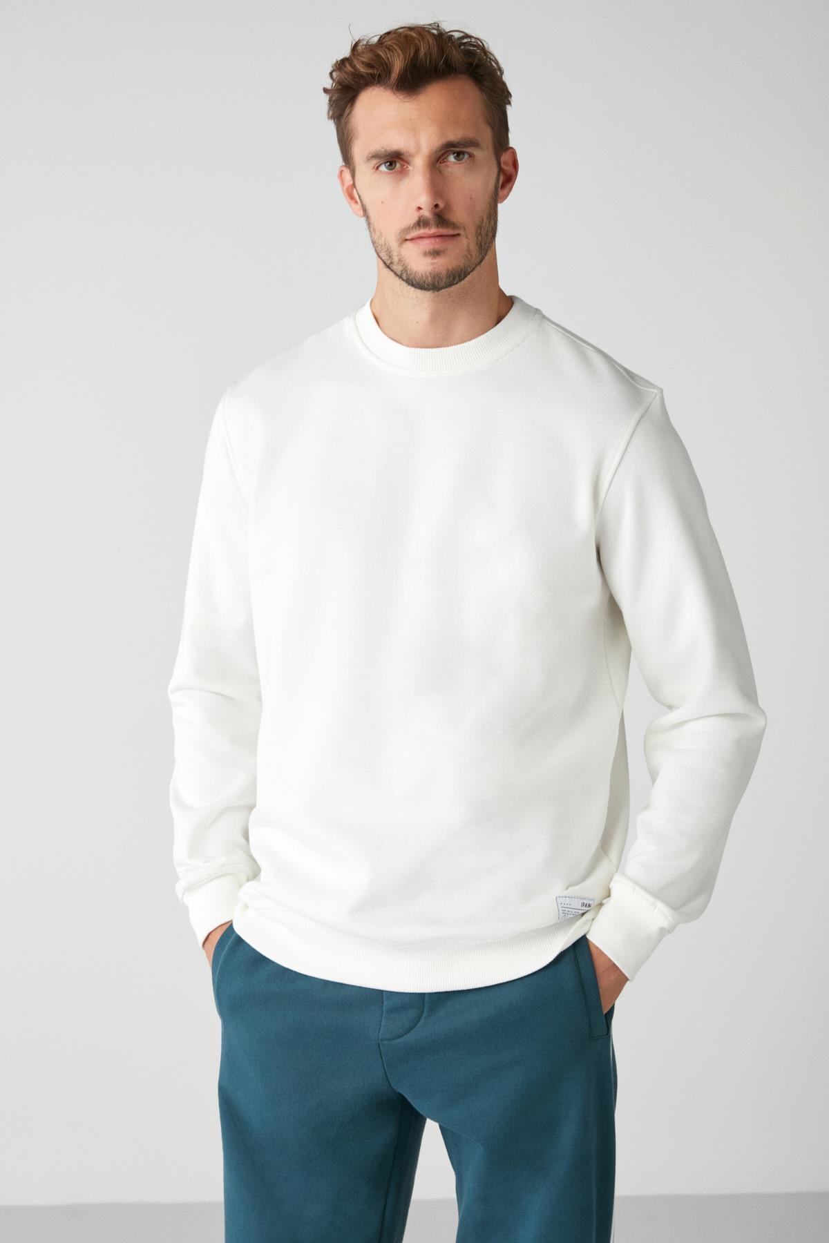 GRIMELANGE TRAVIS Herren Weiches Sweatshirt Weiß