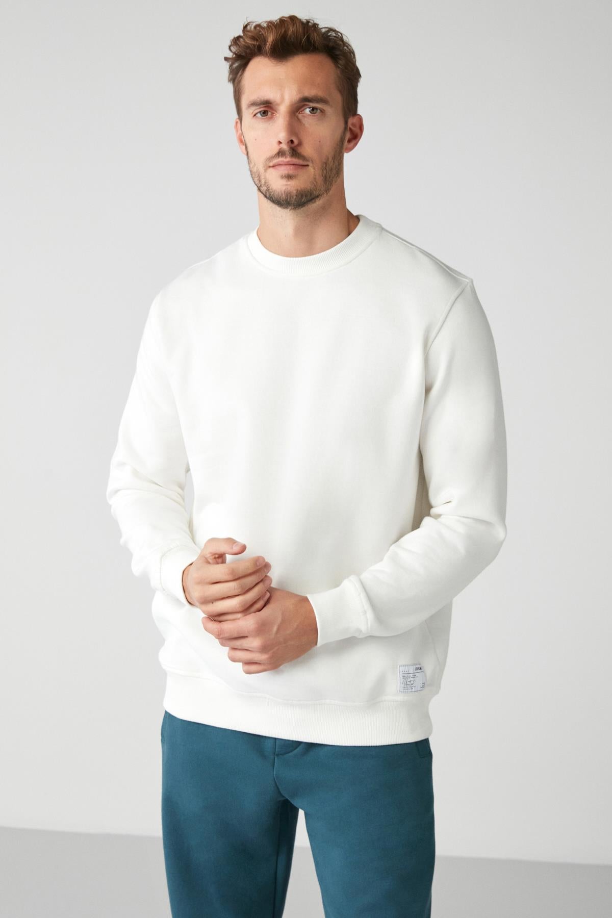 GRIMELANGE TRAVIS Herren Weiches Sweatshirt Weiß