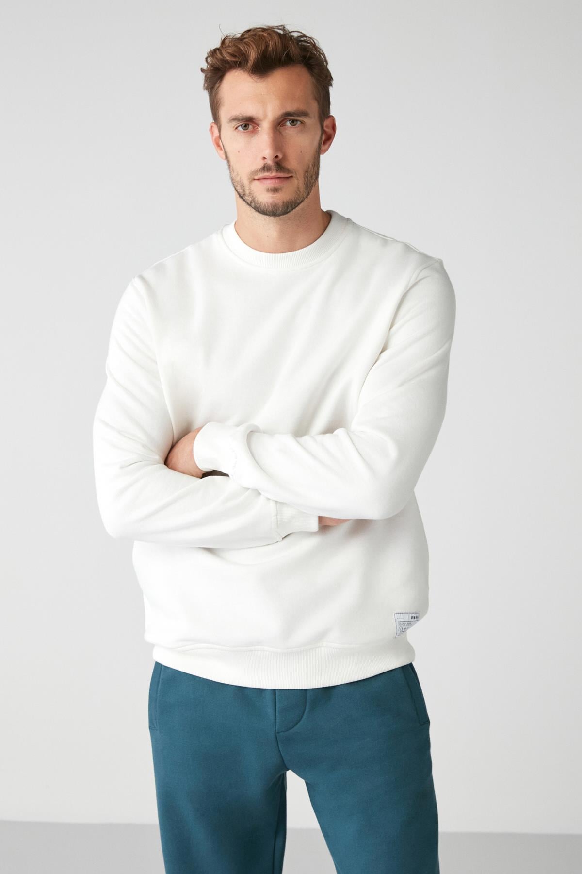 GRIMELANGE TRAVIS Herren Weiches Sweatshirt Weiß