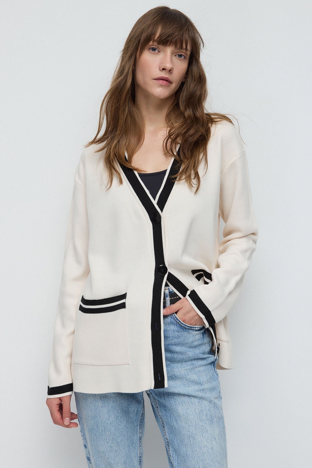 Strickjacke mit Taschen