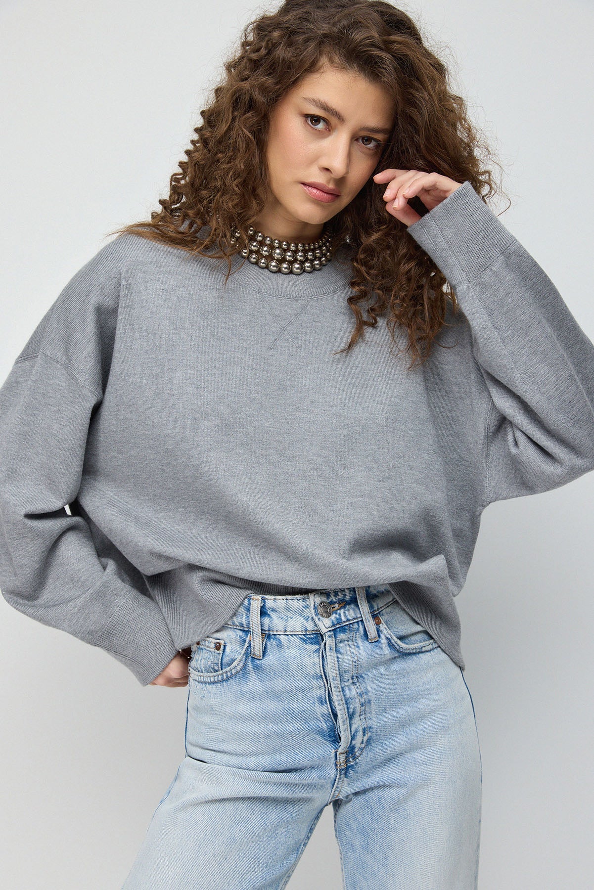 Strickpullover mit Rundhalsausschnitt