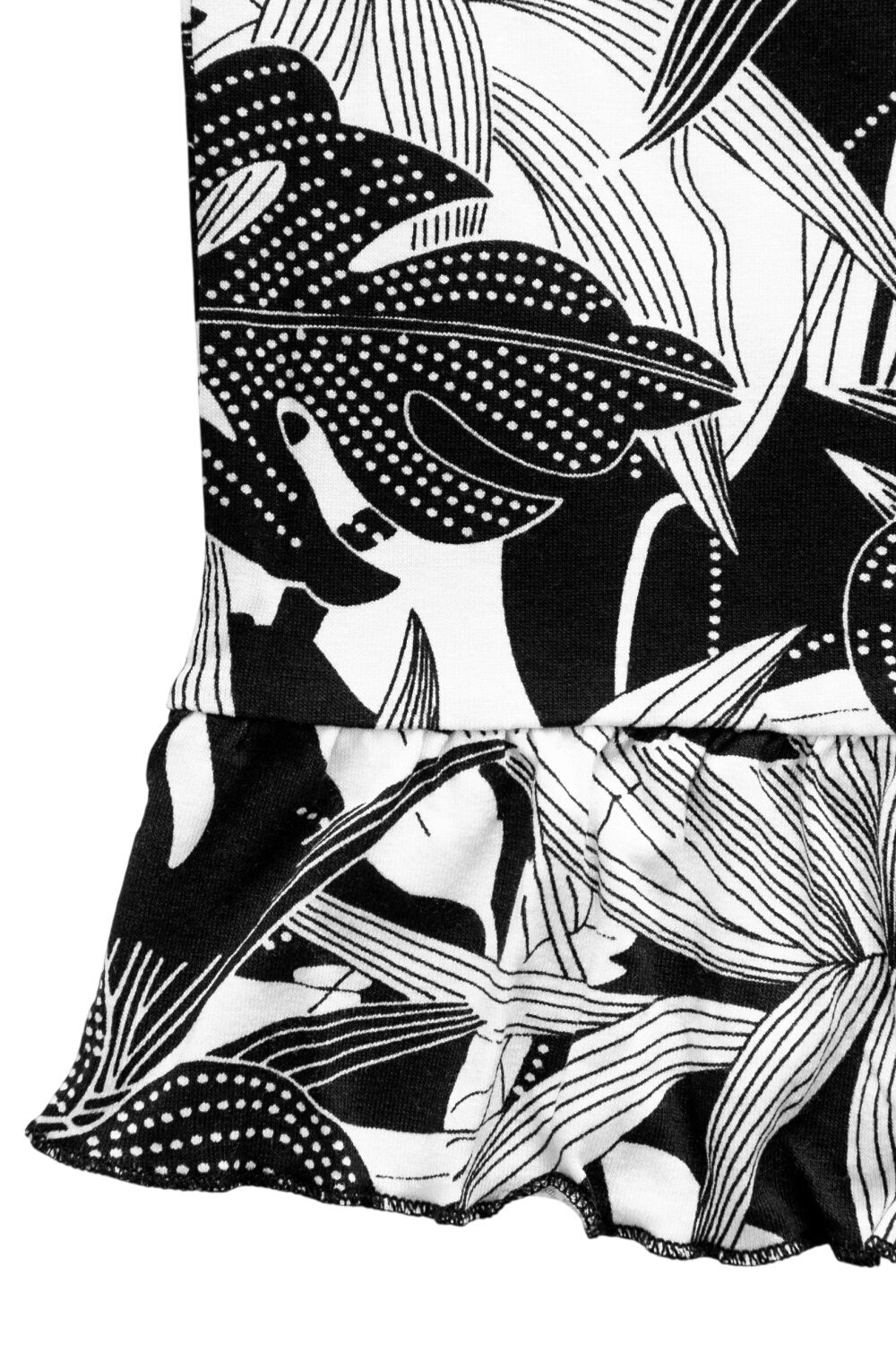 Tropenprint Midi Kleid mit Offenem Rücken