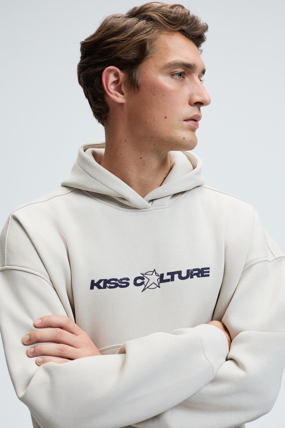 GRIMELANGE Truett Herren Sweatshirt mit Kapuze Grau