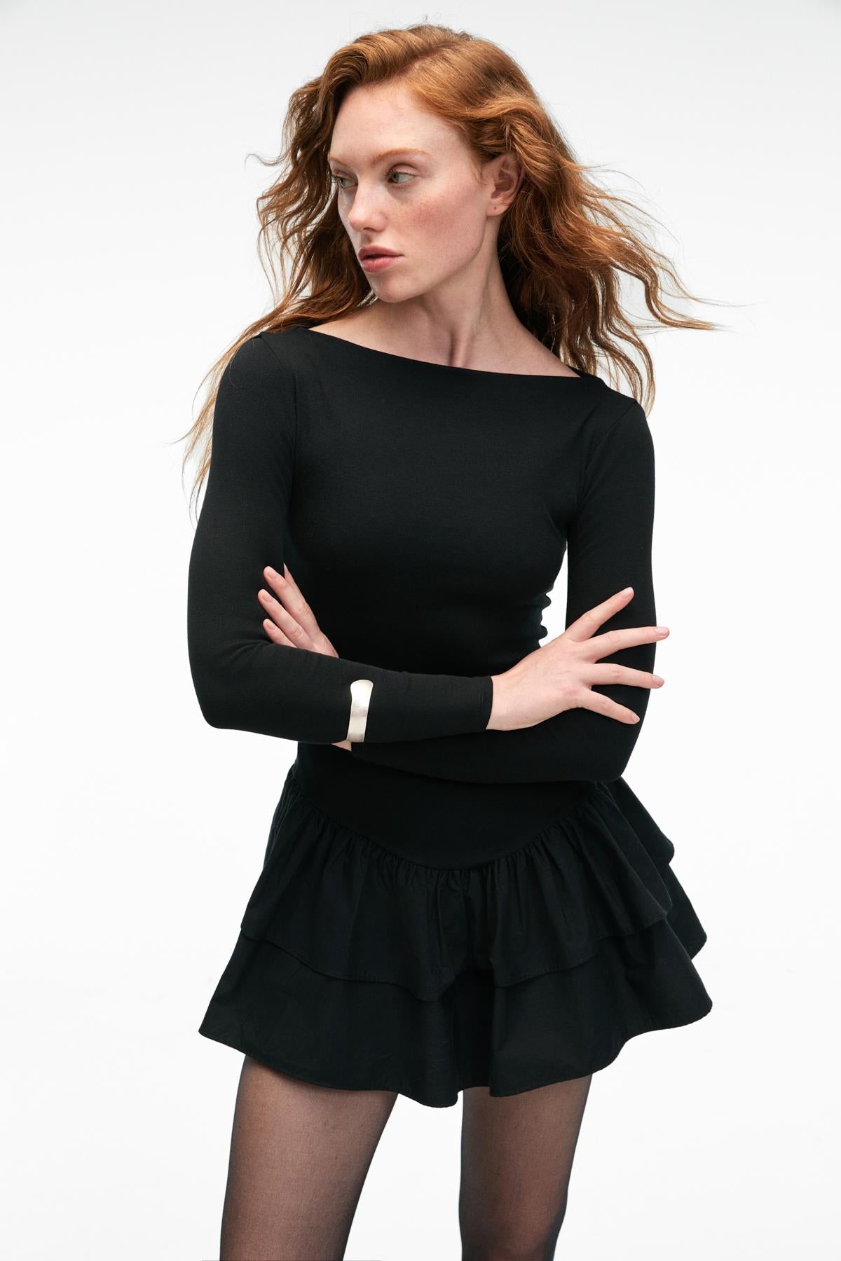 GRIMELANGE TRUSEA Damen Stretch-Minikleid Schwarz