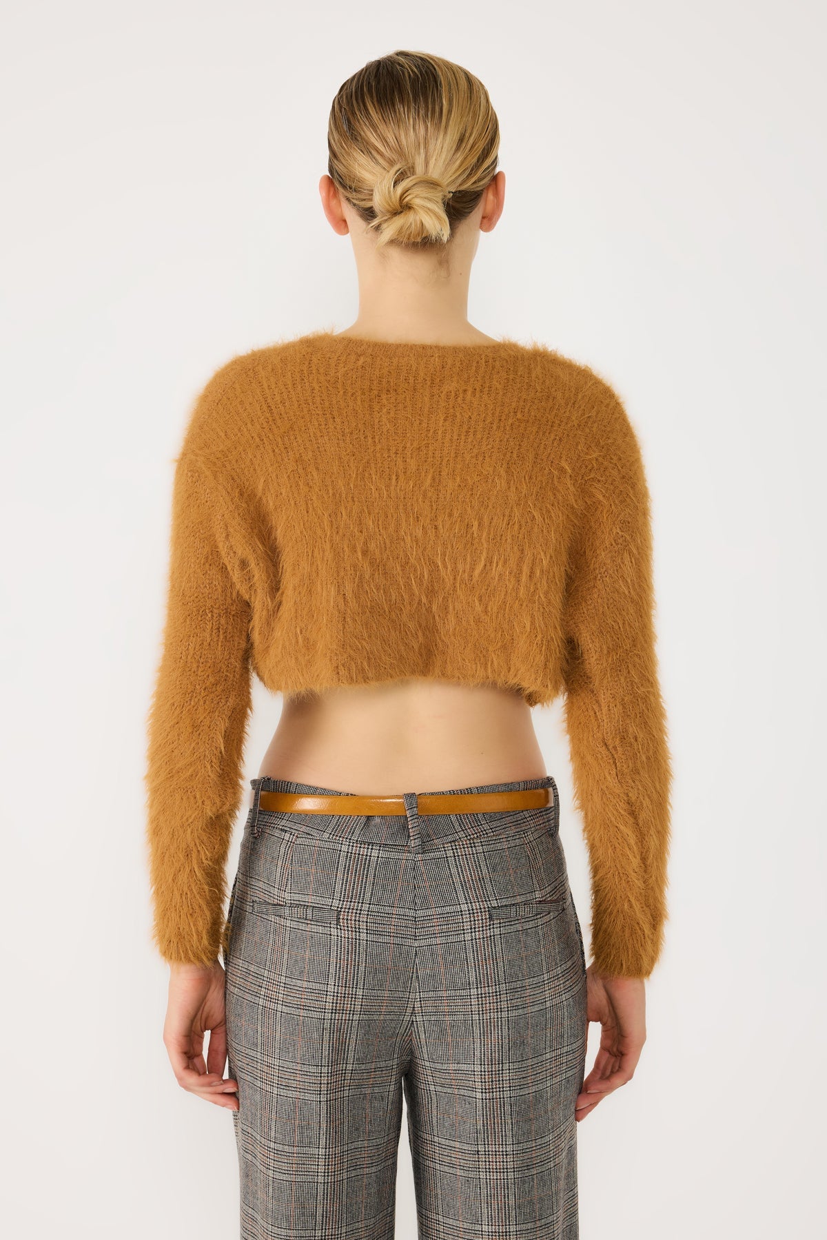 Crop-Pullover mit Rundhalsausschnitt