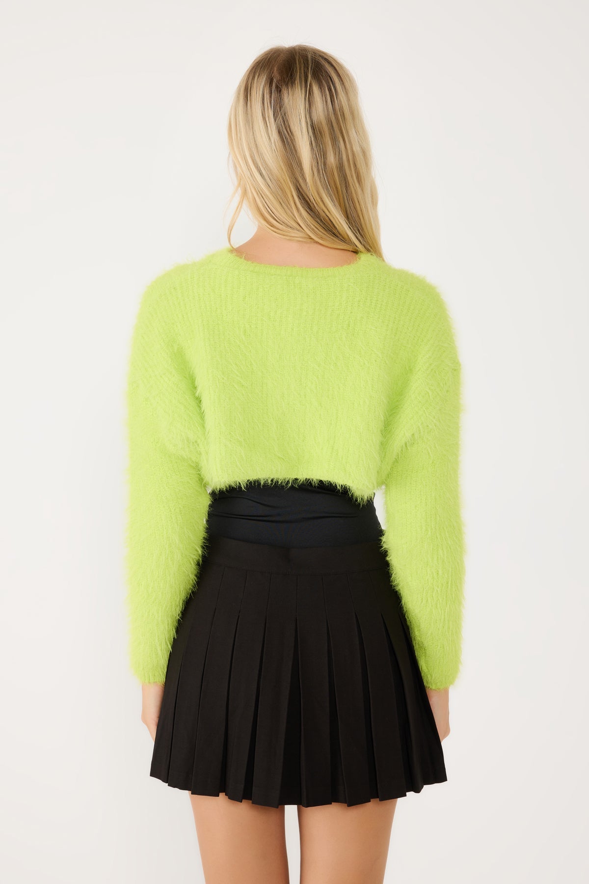 Crop-Pullover mit Rundhalsausschnitt