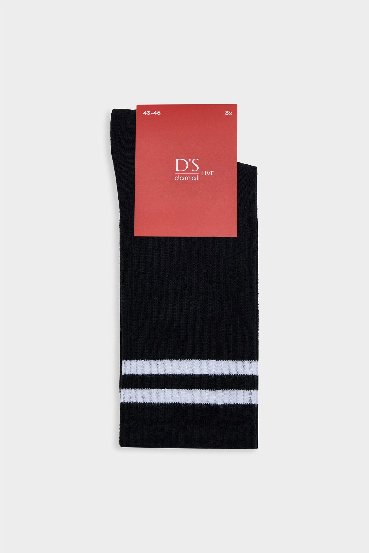 Schwarz Gestreifte Tennissocken - 3 Paar