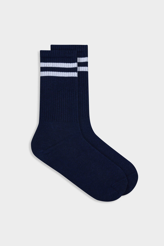 Schwarz Gestreifte Tennissocken - 3 Paar