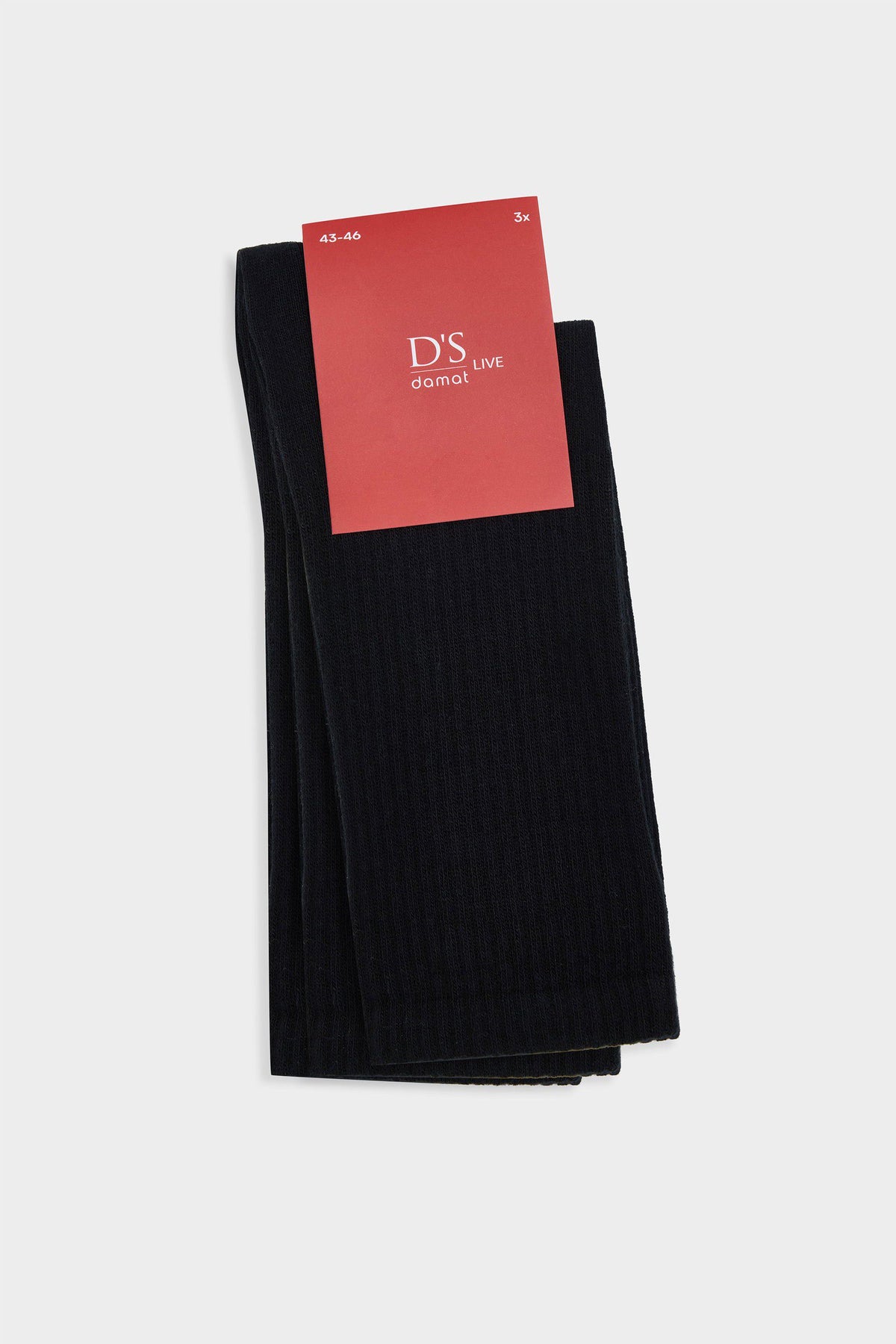 Schwarze Baumwoll-Tennissocken - 3 Paar