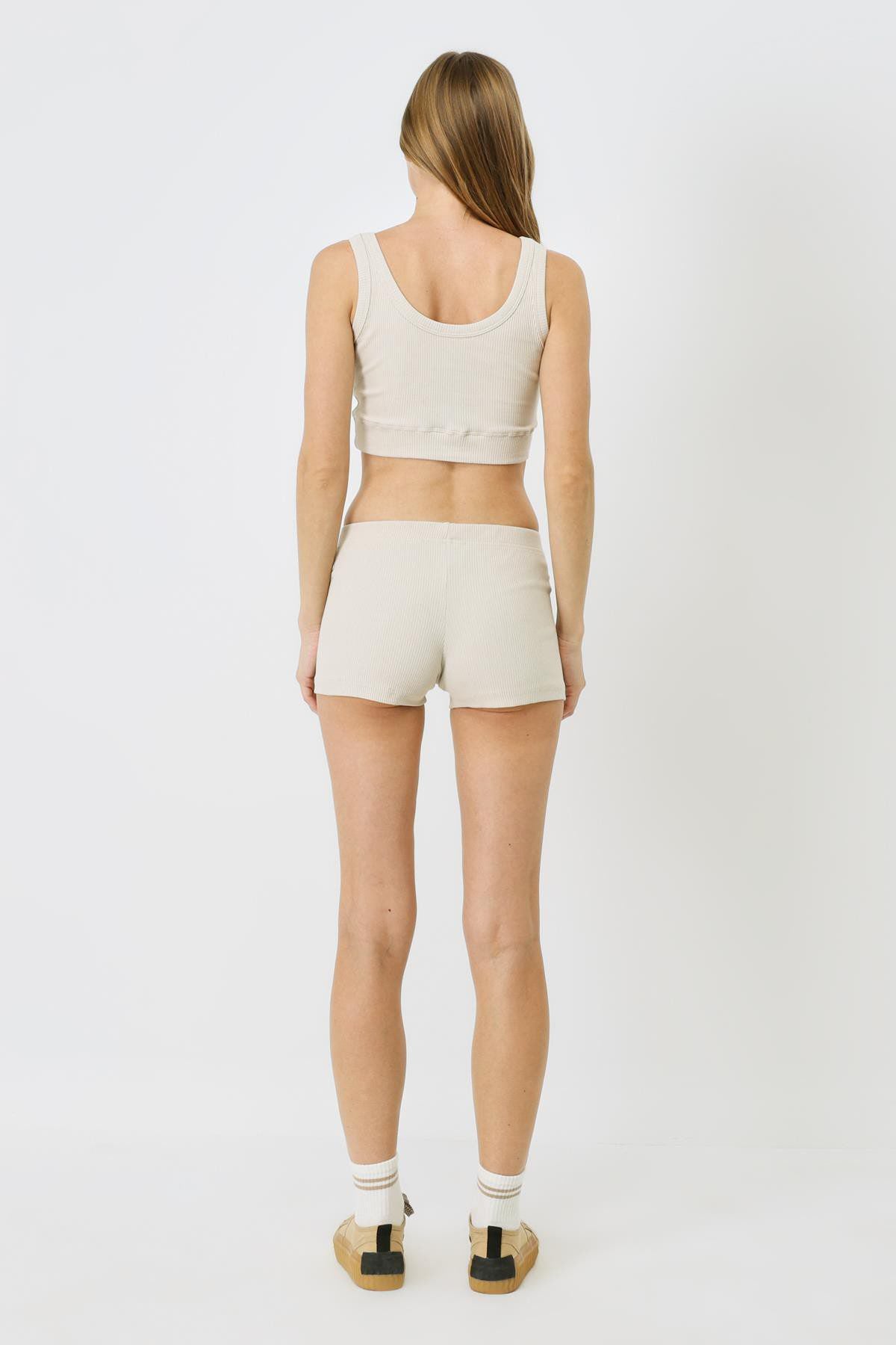Damen Rippstrick Kurze Boxershorts
