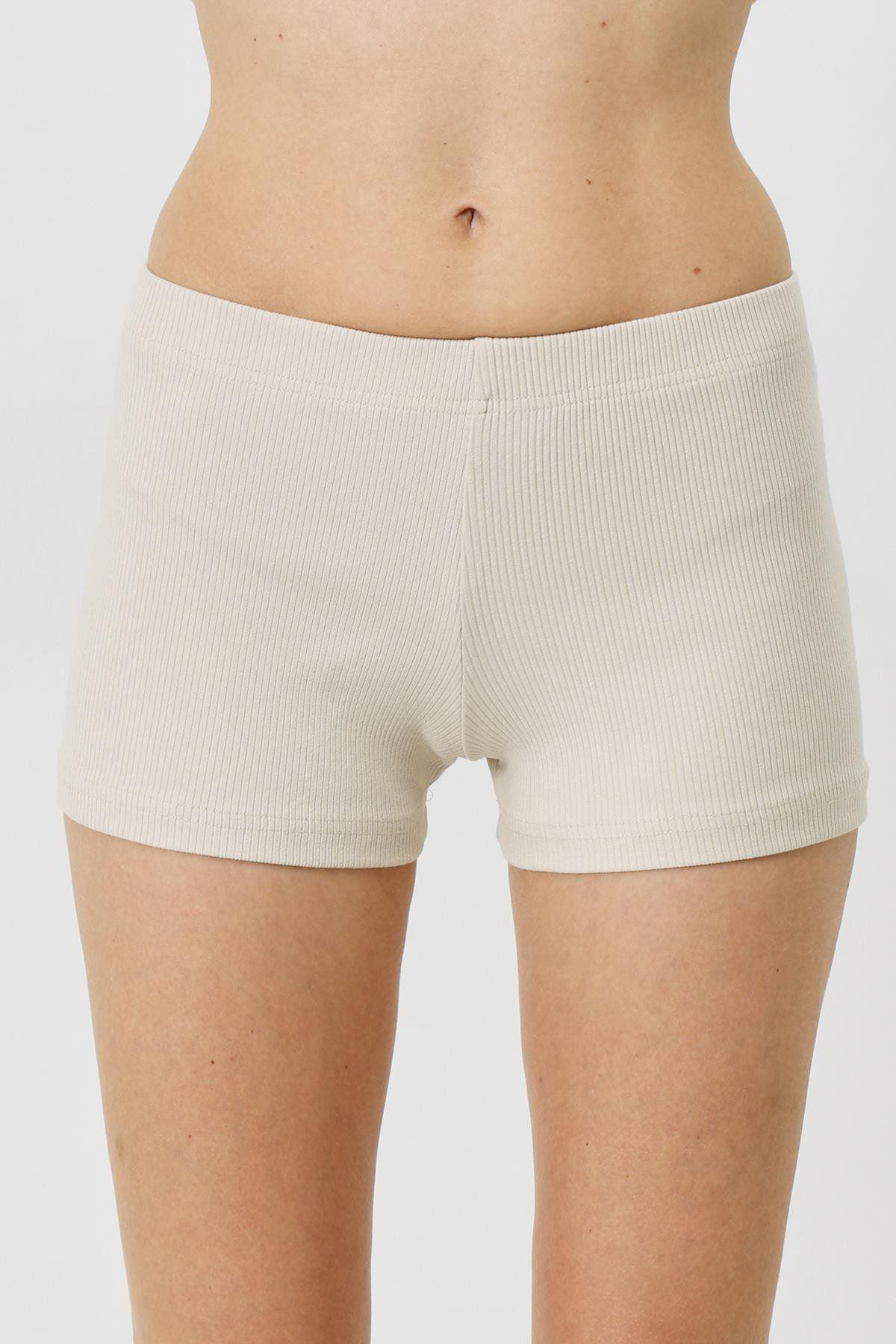 Damen Rippstrick Kurze Boxershorts