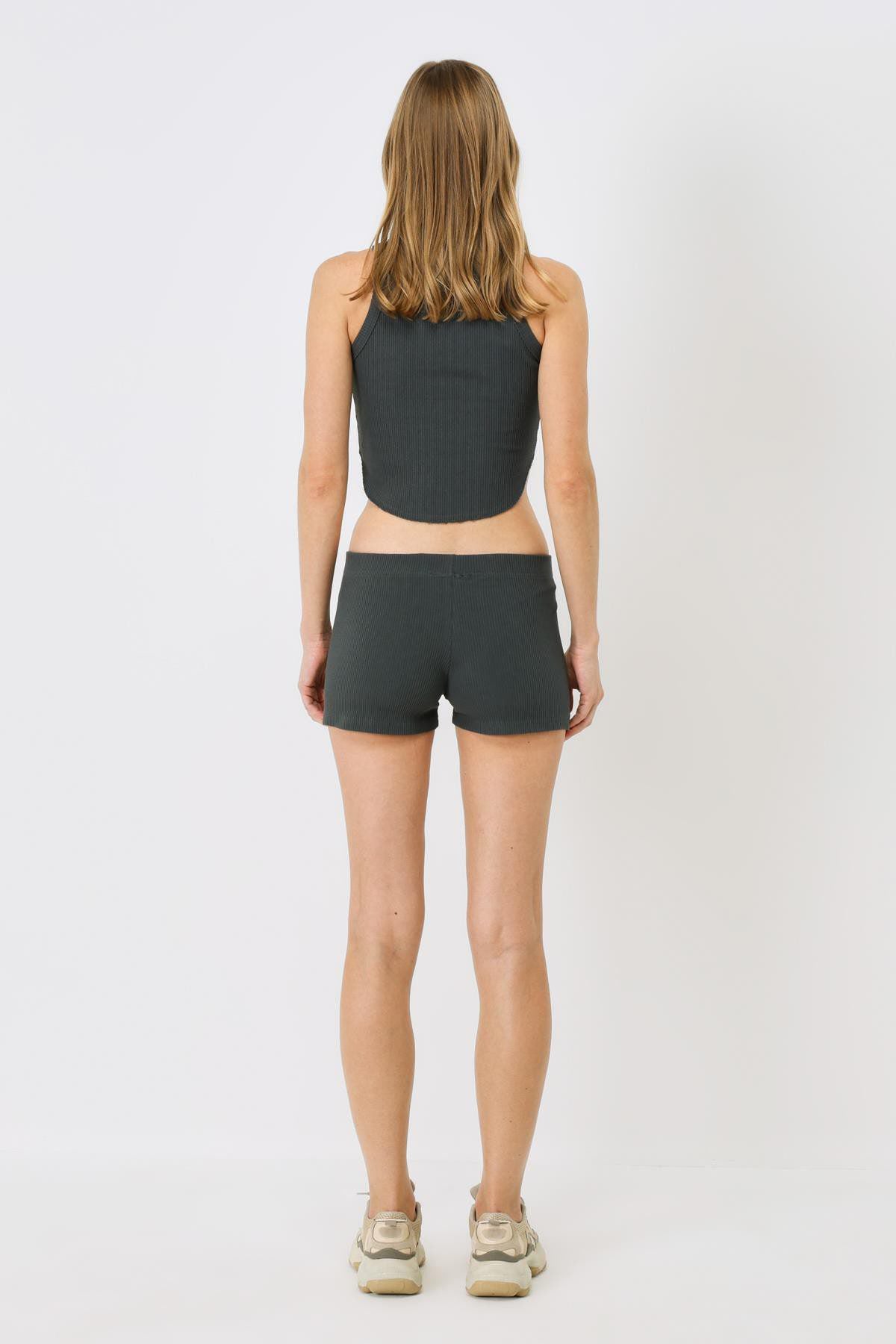 Damen Rippstrick Kurze Boxershorts