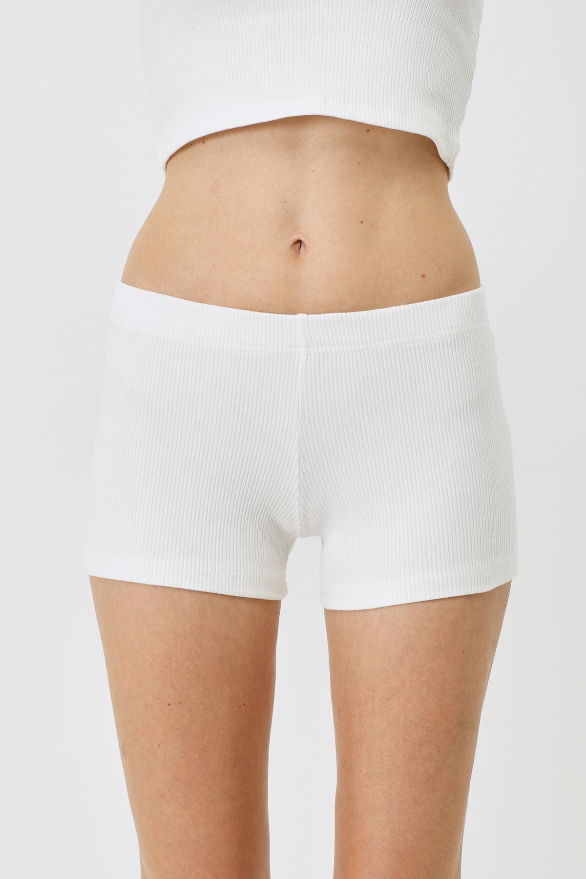 Damen Rippstrick Kurze Boxershorts