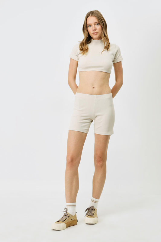 Damen Rippstrick Lange Boxershorts