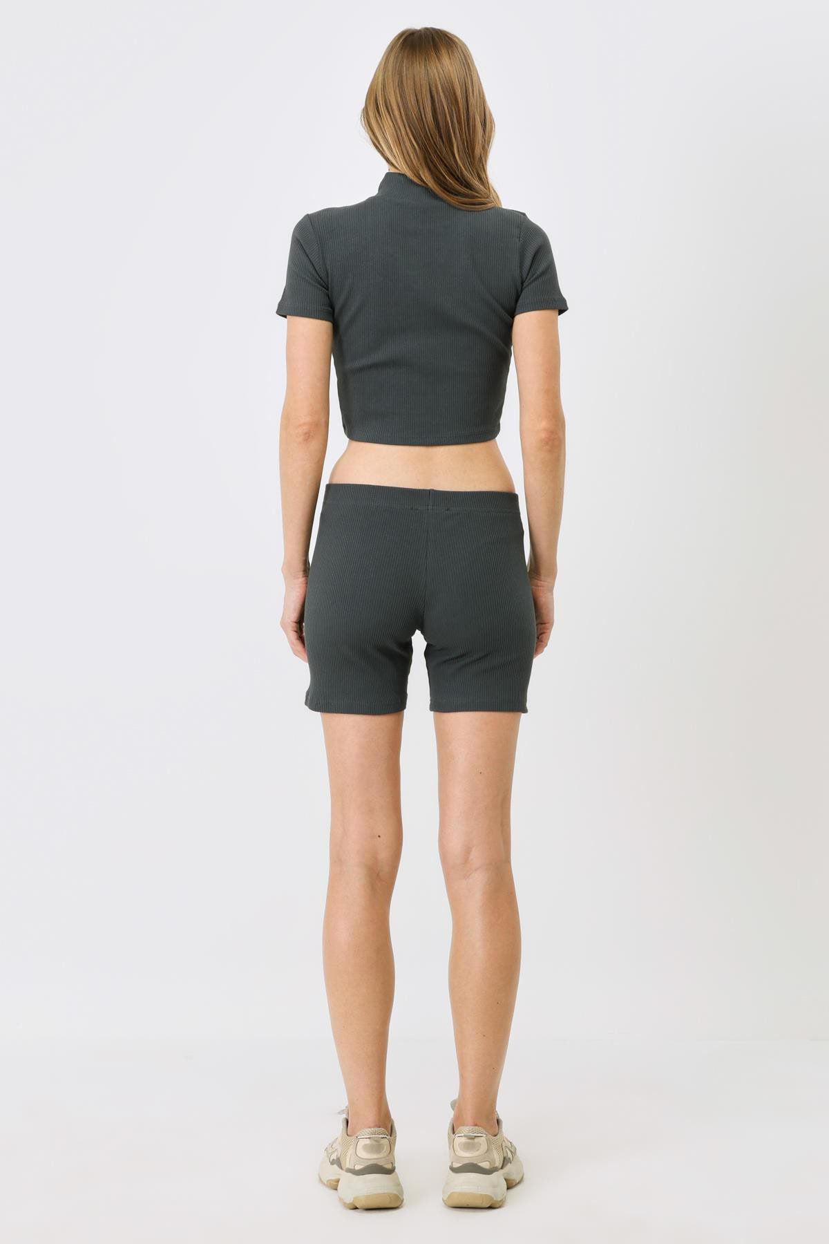 Damen Rippstrick Lange Boxershorts