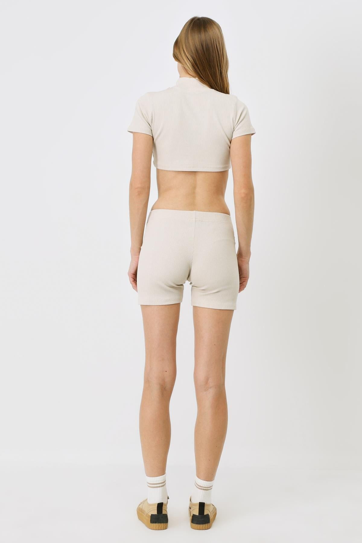 Damen Rippstrick Lange Boxershorts