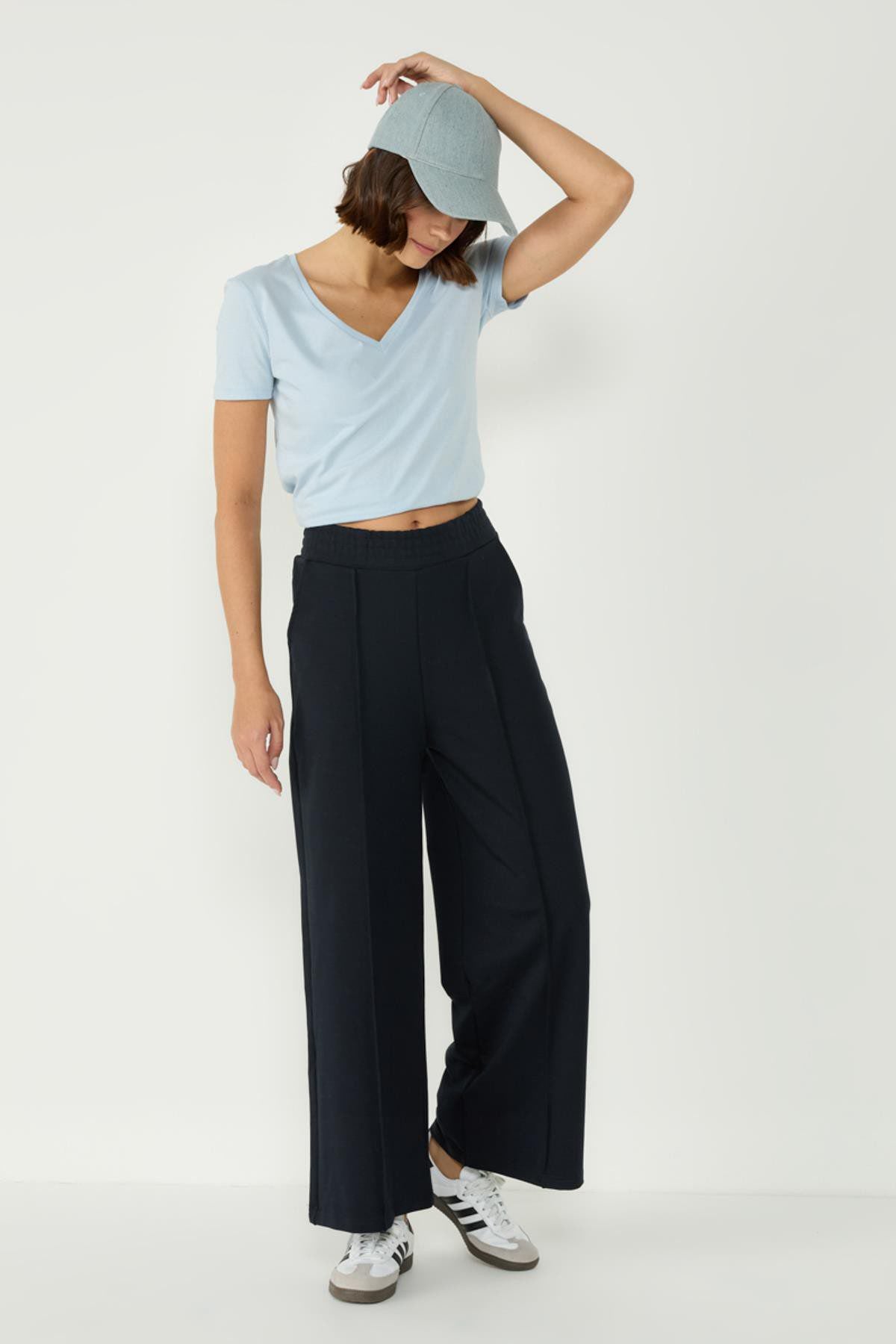 Damen Stitch Detail Palazzo Sweatpants