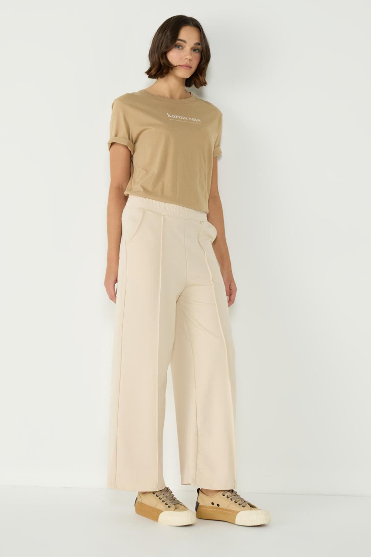 Damen Stitch Detail Palazzo Sweatpants