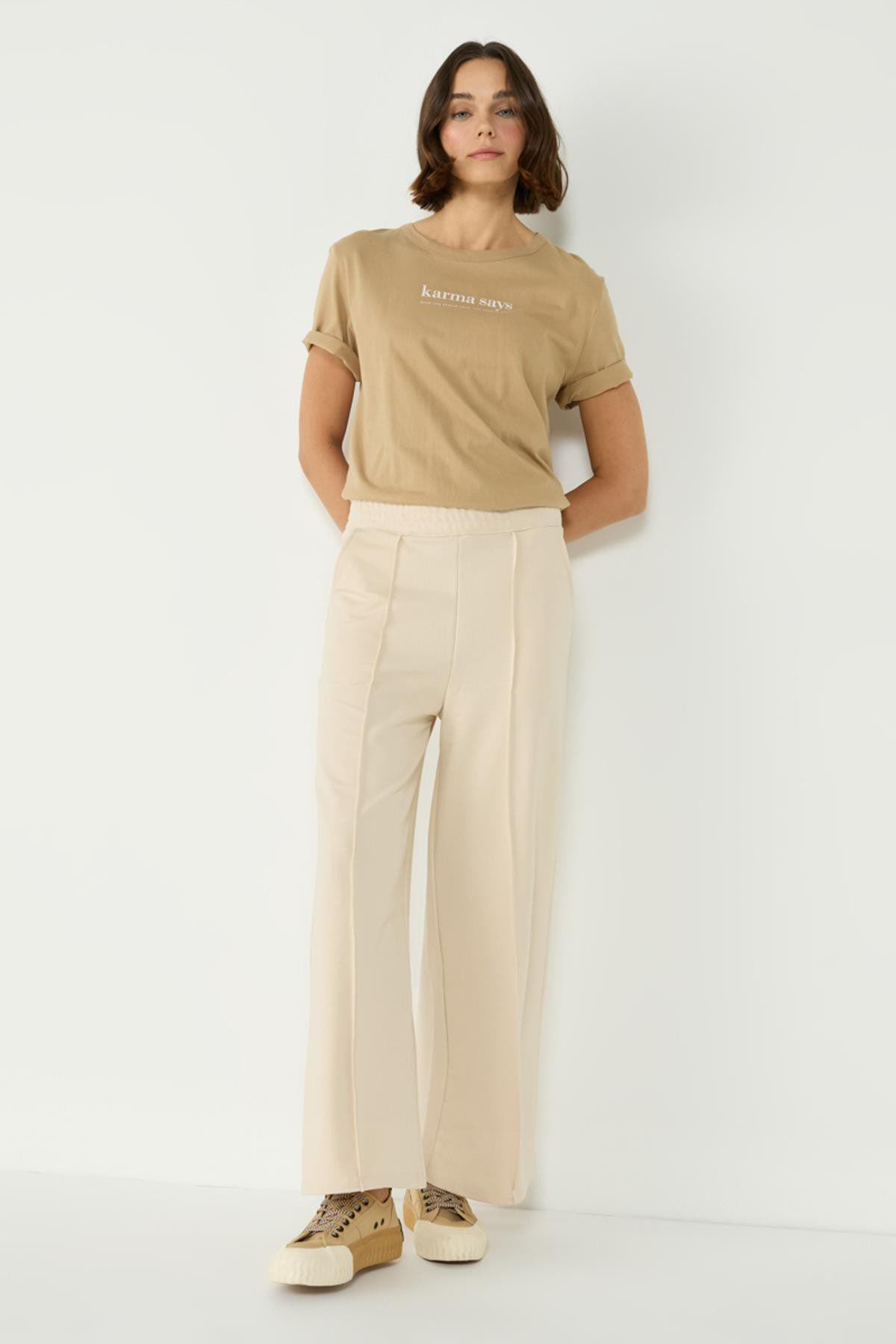 Damen Stitch Detail Palazzo Sweatpants