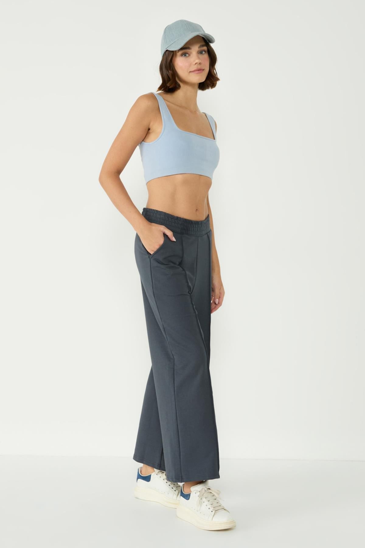 Damen Stitch Detail Palazzo Sweatpants