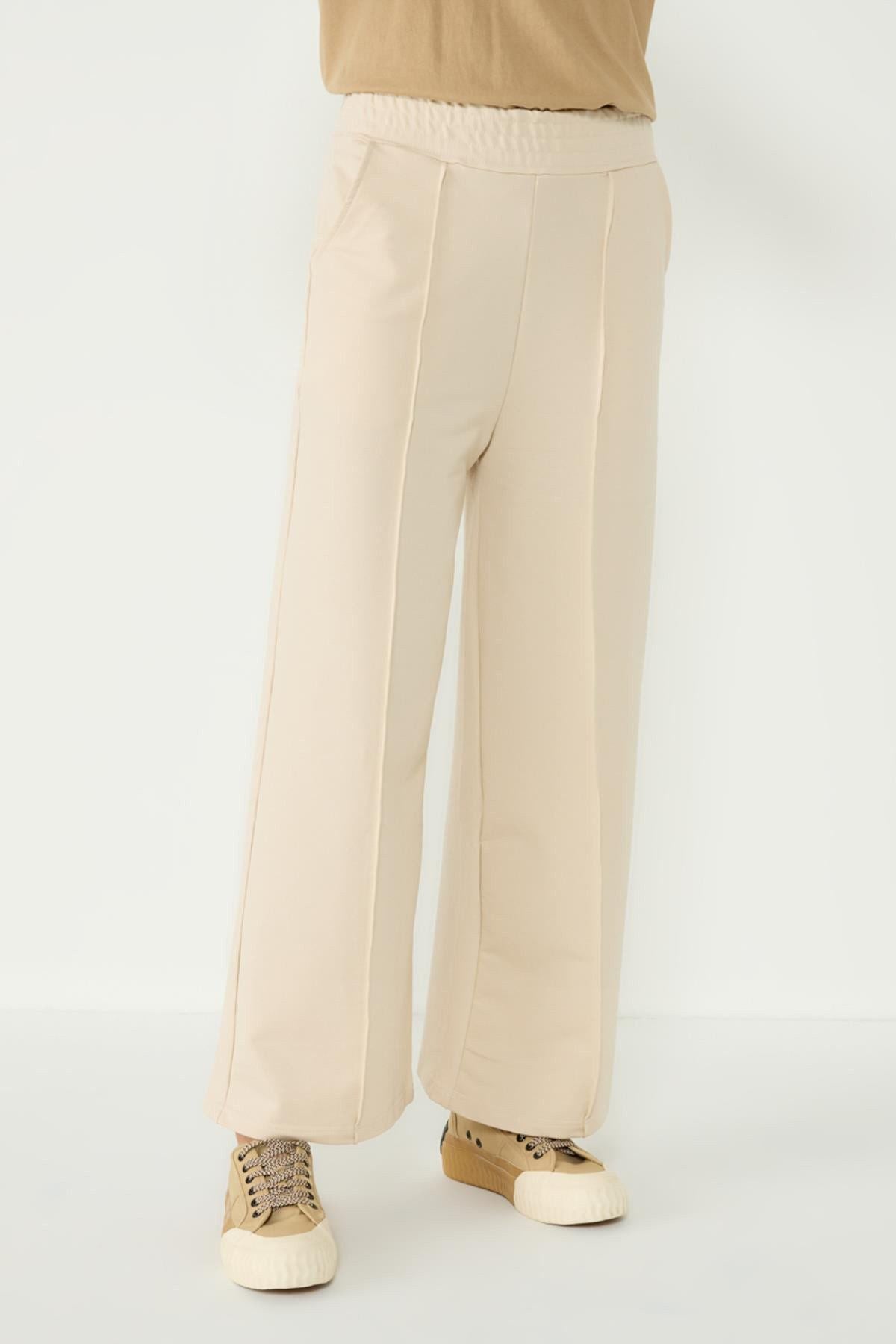 Damen Stitch Detail Palazzo Sweatpants