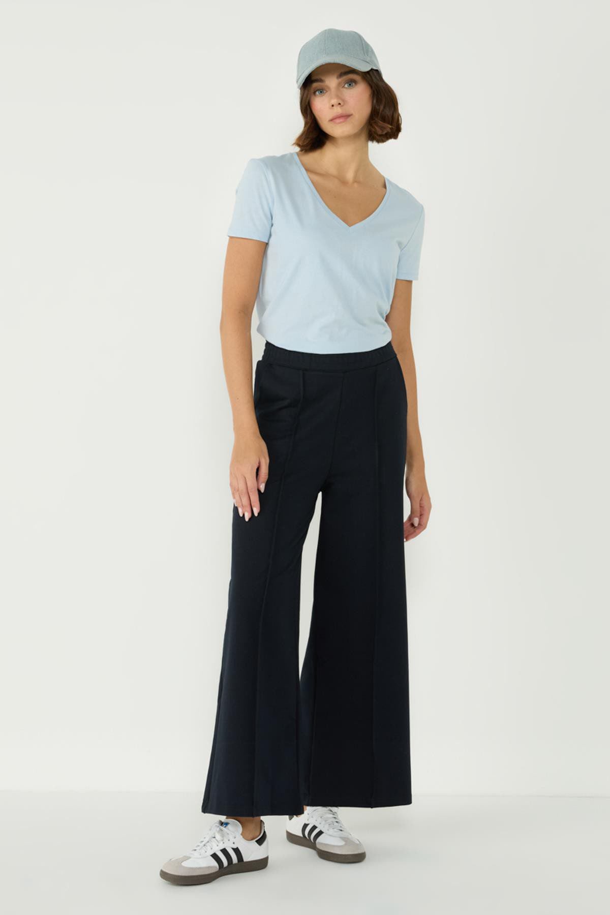Damen Stitch Detail Palazzo Sweatpants