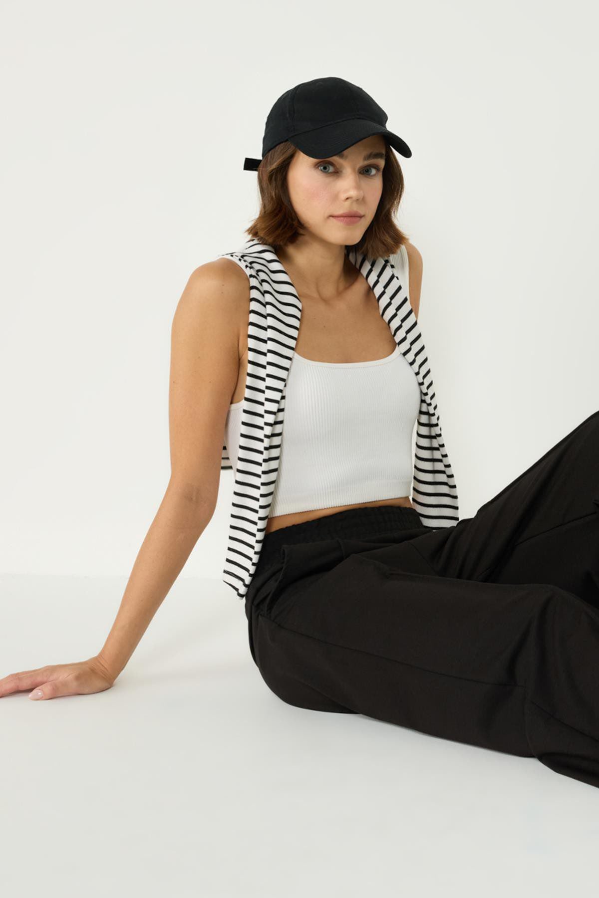 Damen Stitch Detail Palazzo Sweatpants