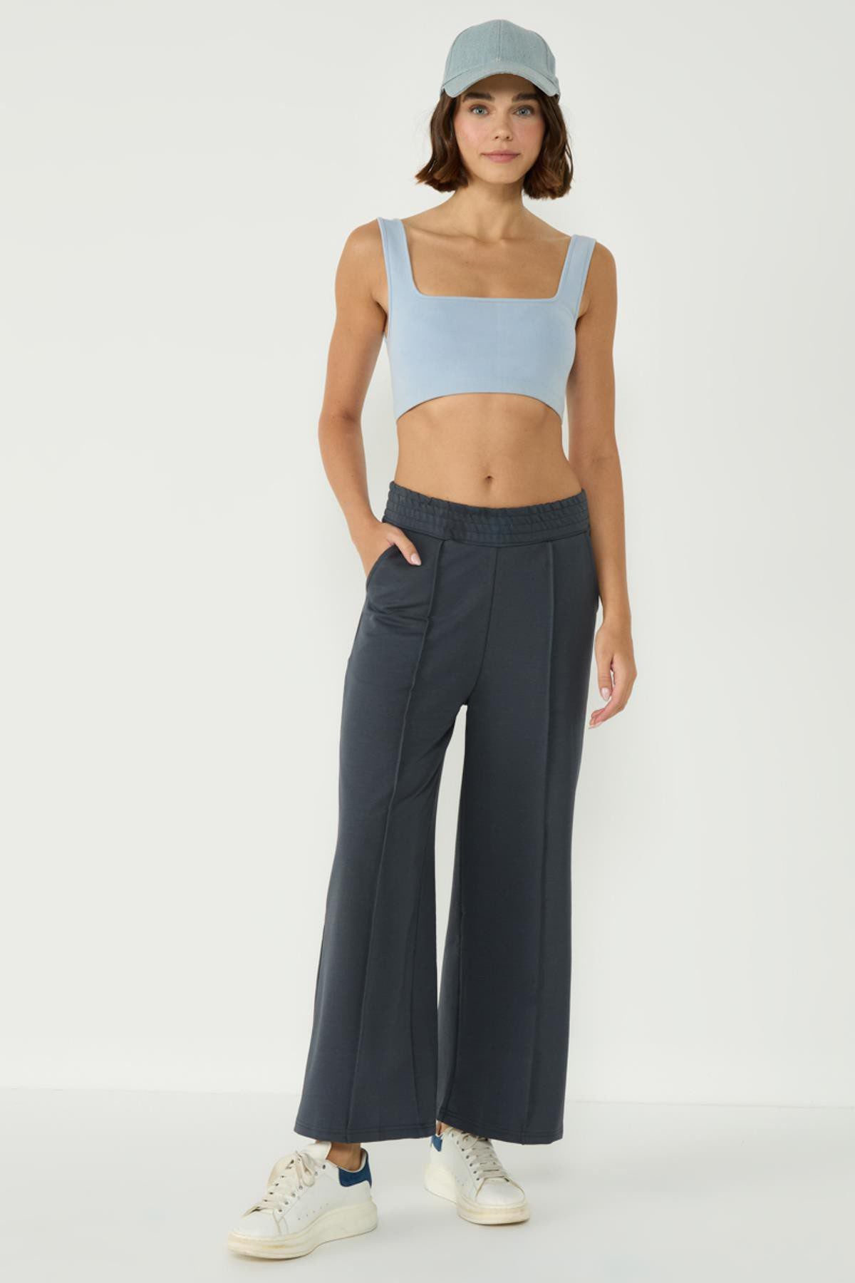 Damen Stitch Detail Palazzo Sweatpants