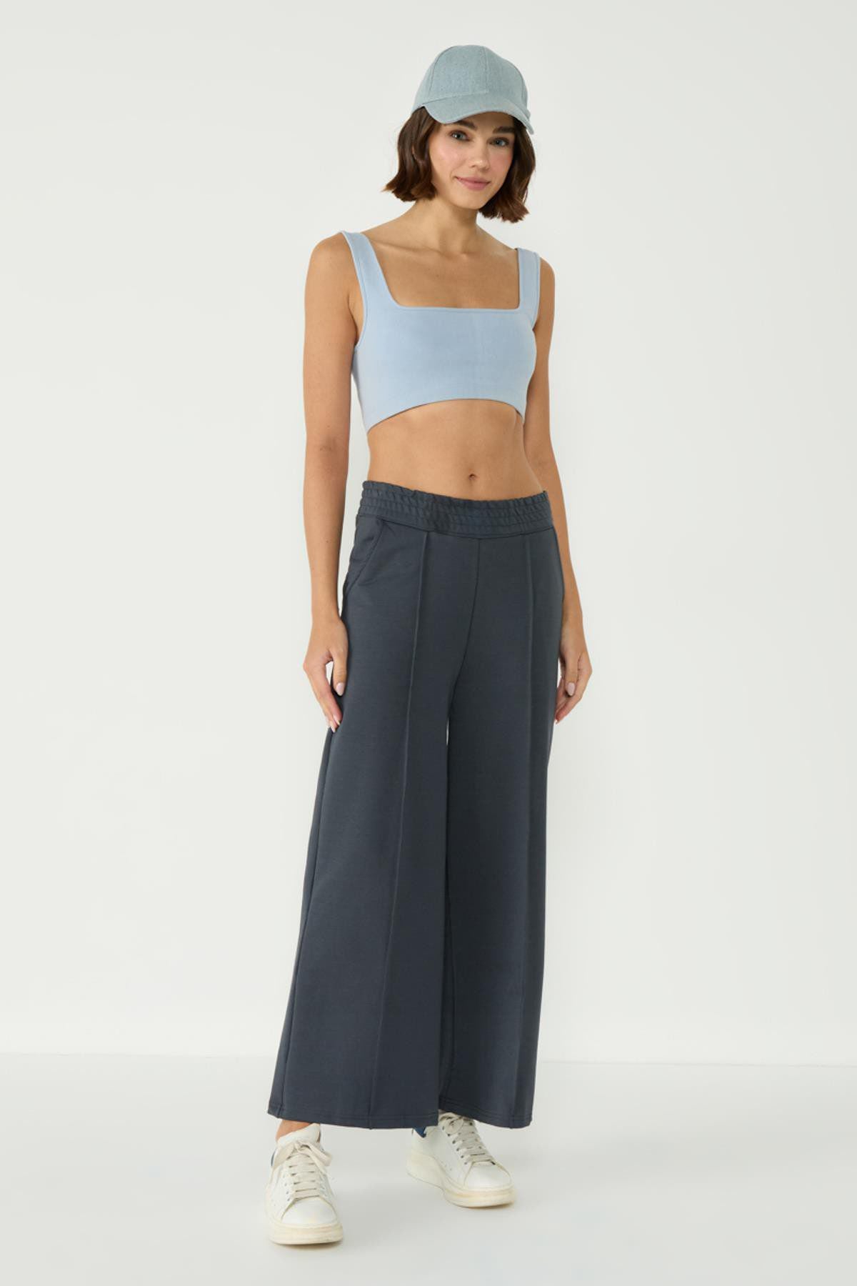 Damen Stitch Detail Palazzo Sweatpants