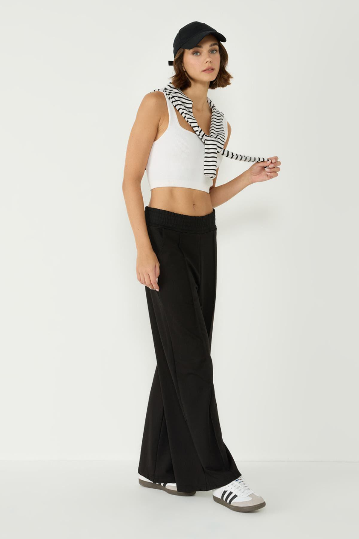Damen Stitch Detail Palazzo Sweatpants