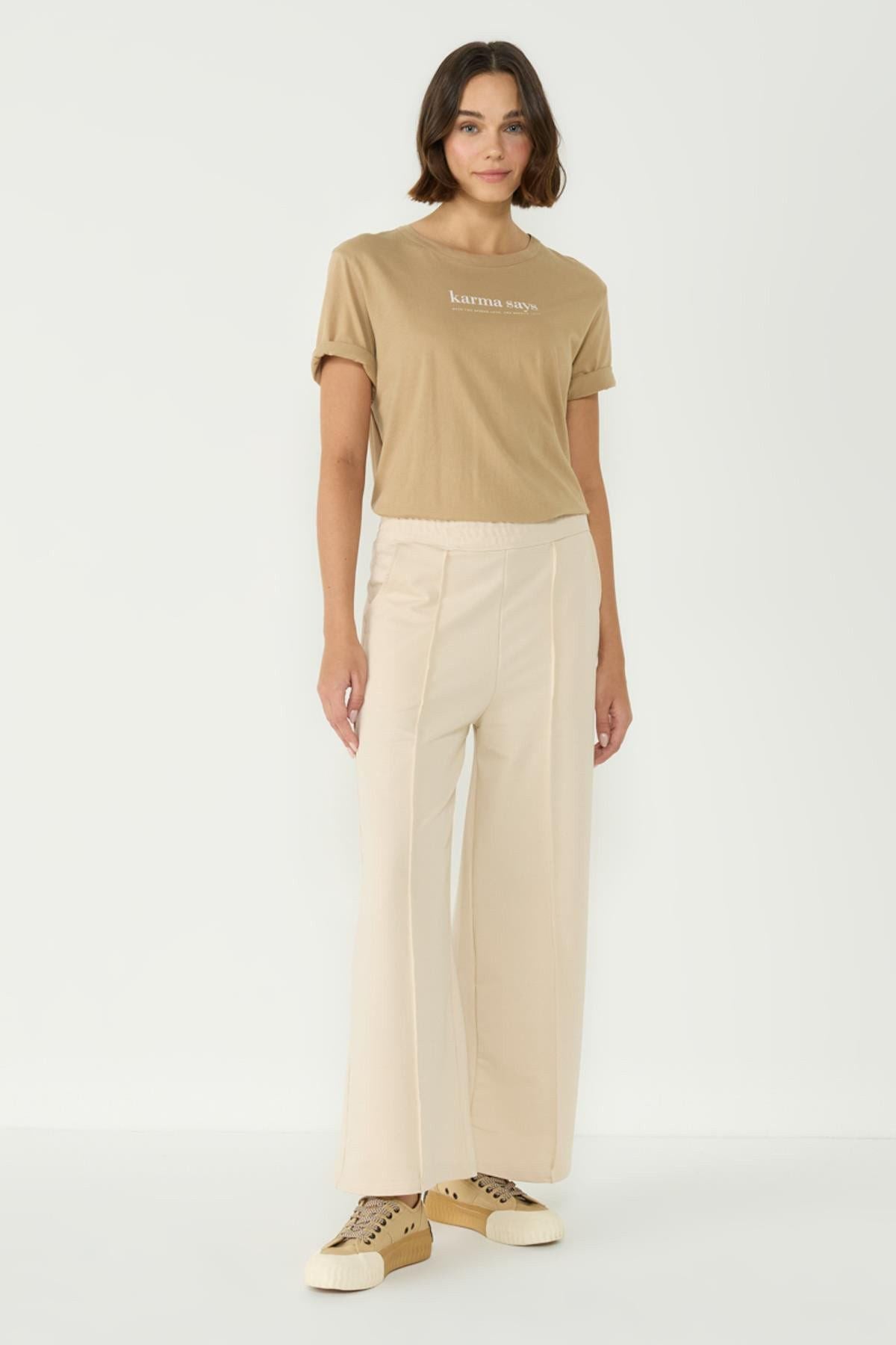Damen Stitch Detail Palazzo Sweatpants
