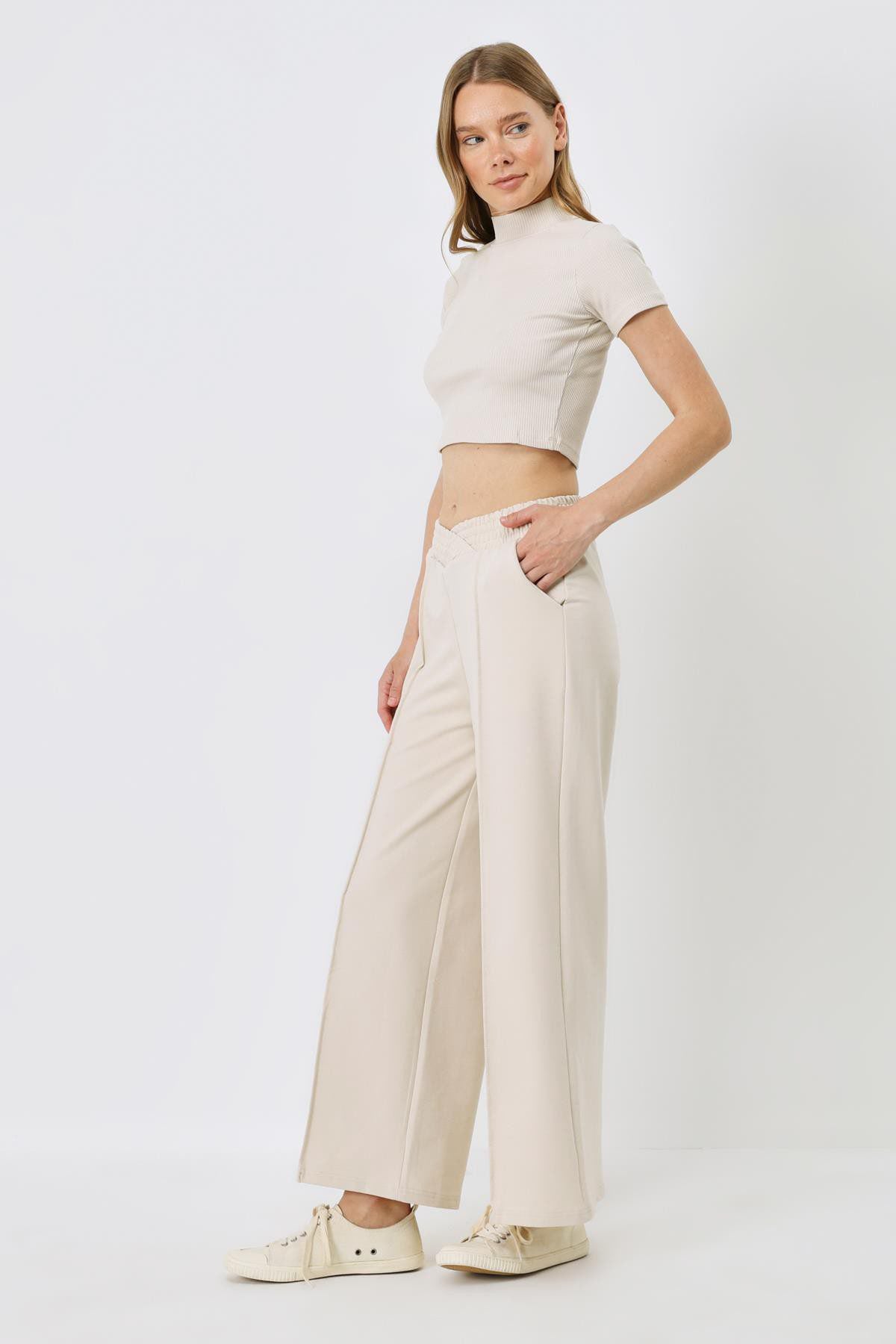 Damen High-Waisted Baggy Sweatpants