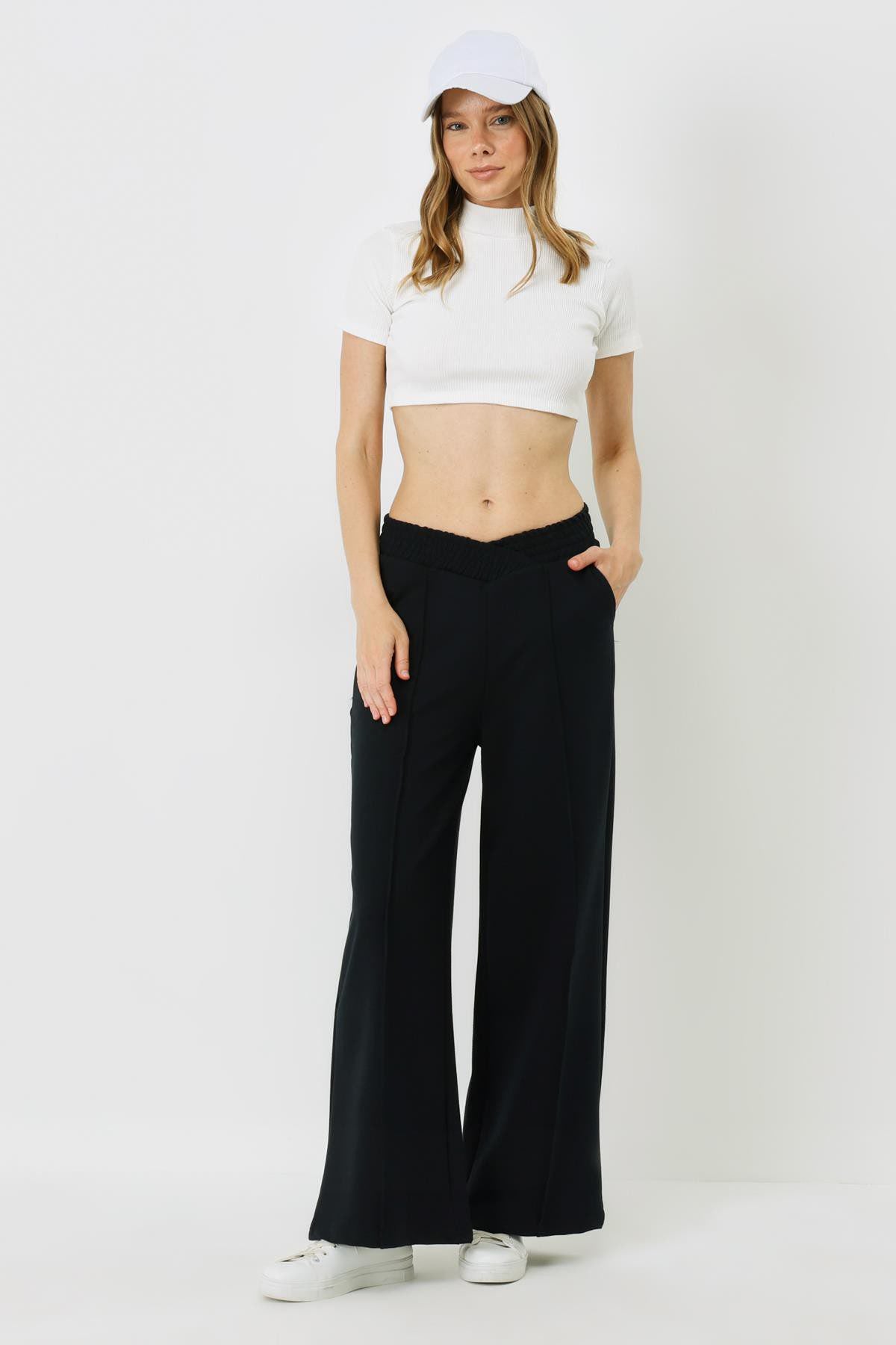 Damen High-Waisted Baggy Sweatpants