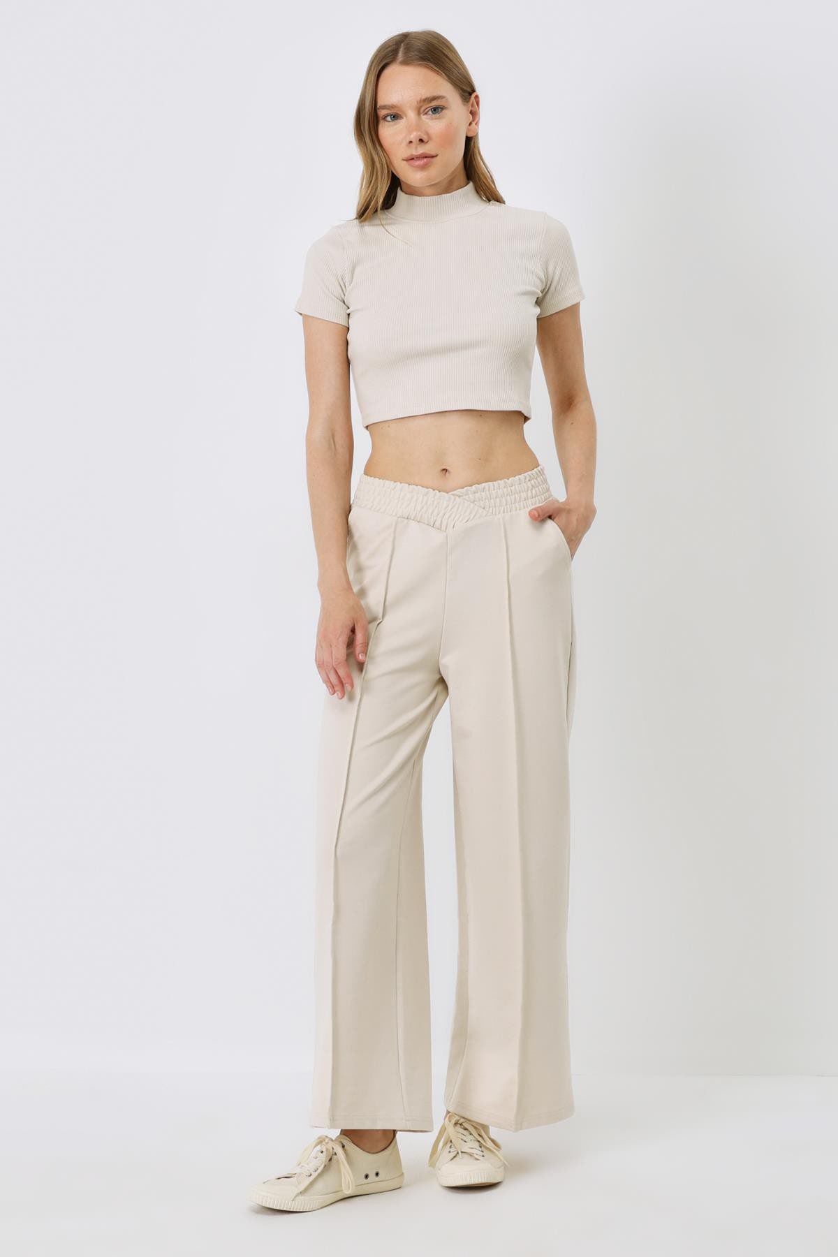 Damen High-Waisted Baggy Sweatpants