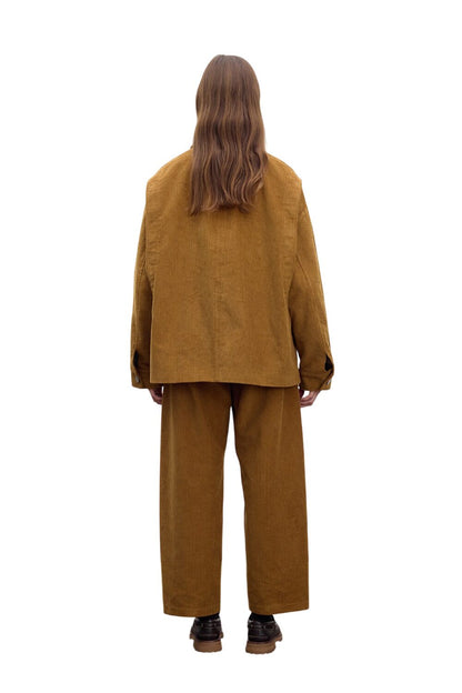 Übergroße Veloursjacke in Rost