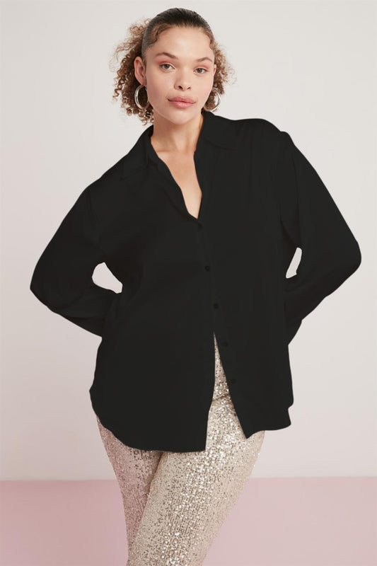 ULIANA Damen Satin Übergröße Shirt