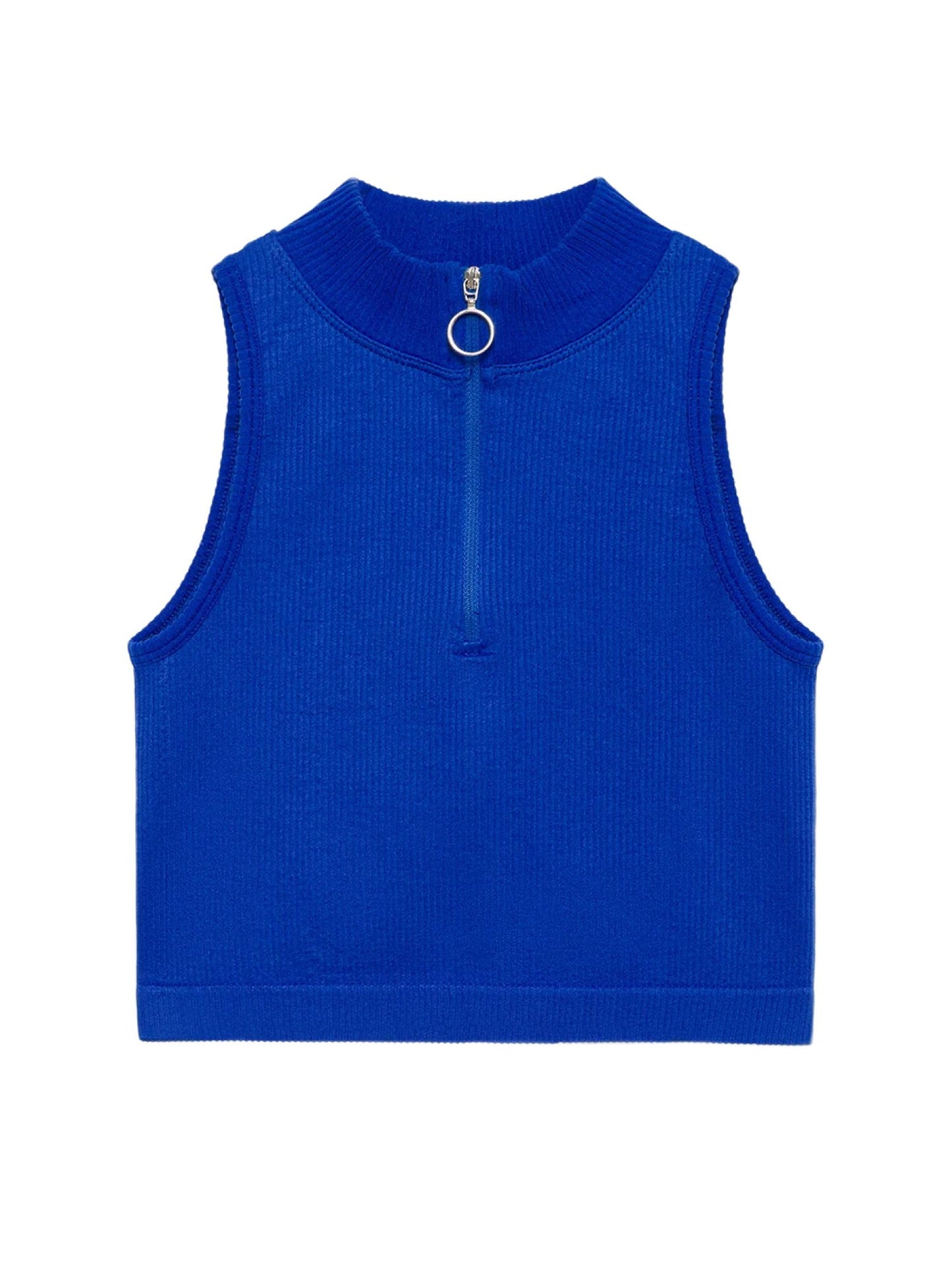 Ärmellose Bluse mit Reißverschluss