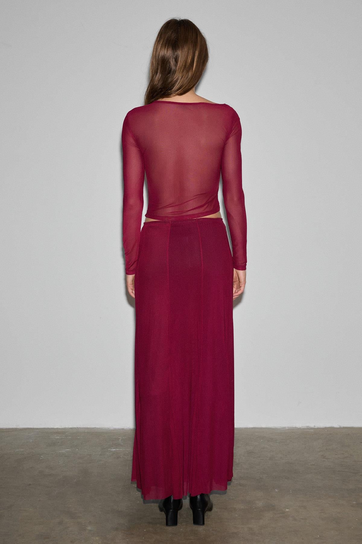Uryey Damen Asymmetrische Tüllbluse