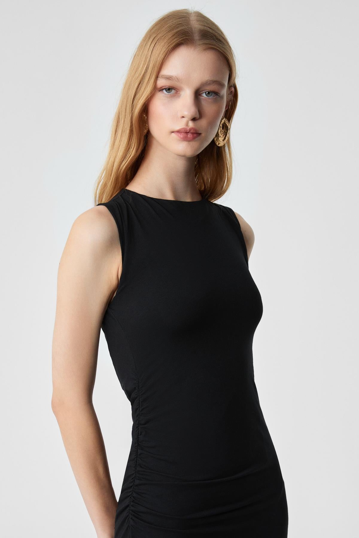 UWEN Damen Schmales Maxikleid