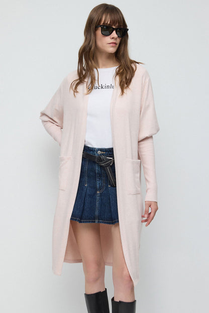 Langer Strickcardigan mit Taschen