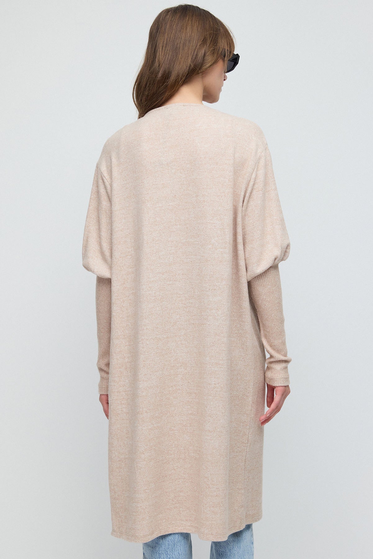Langer Strickcardigan mit Taschen