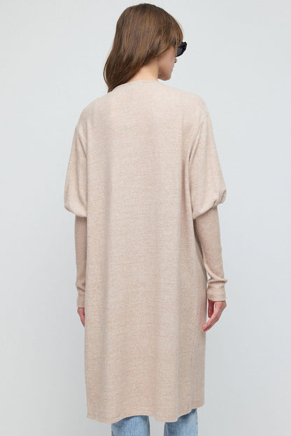 Langer Strickcardigan mit Taschen