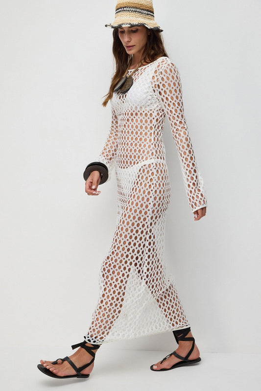 Langes Netz-Kleid