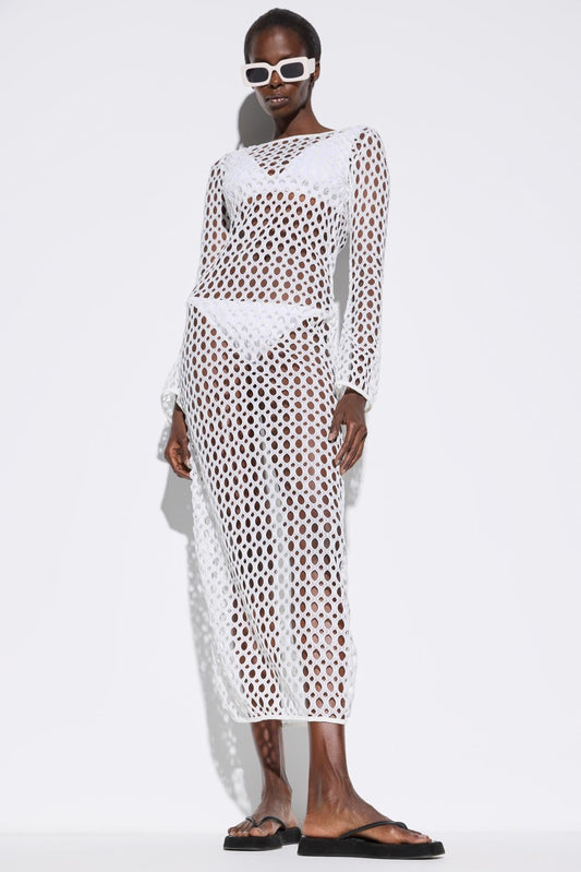 Langes Netz-Kleid
