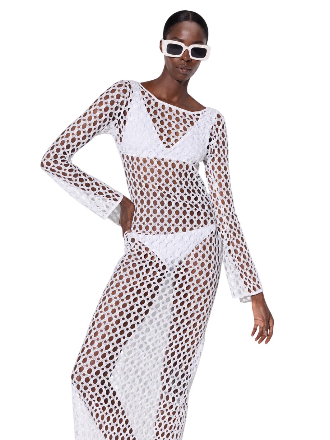 Langes Netz-Kleid