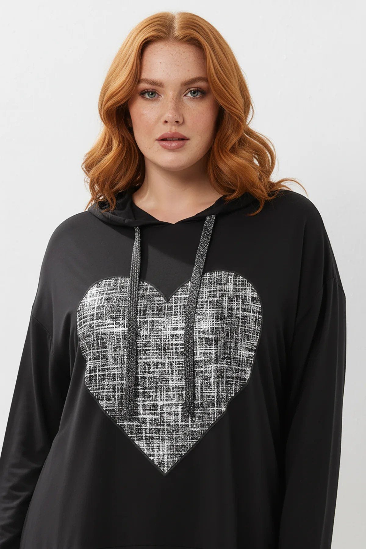 Langes Kapuzen-Sweatshirt