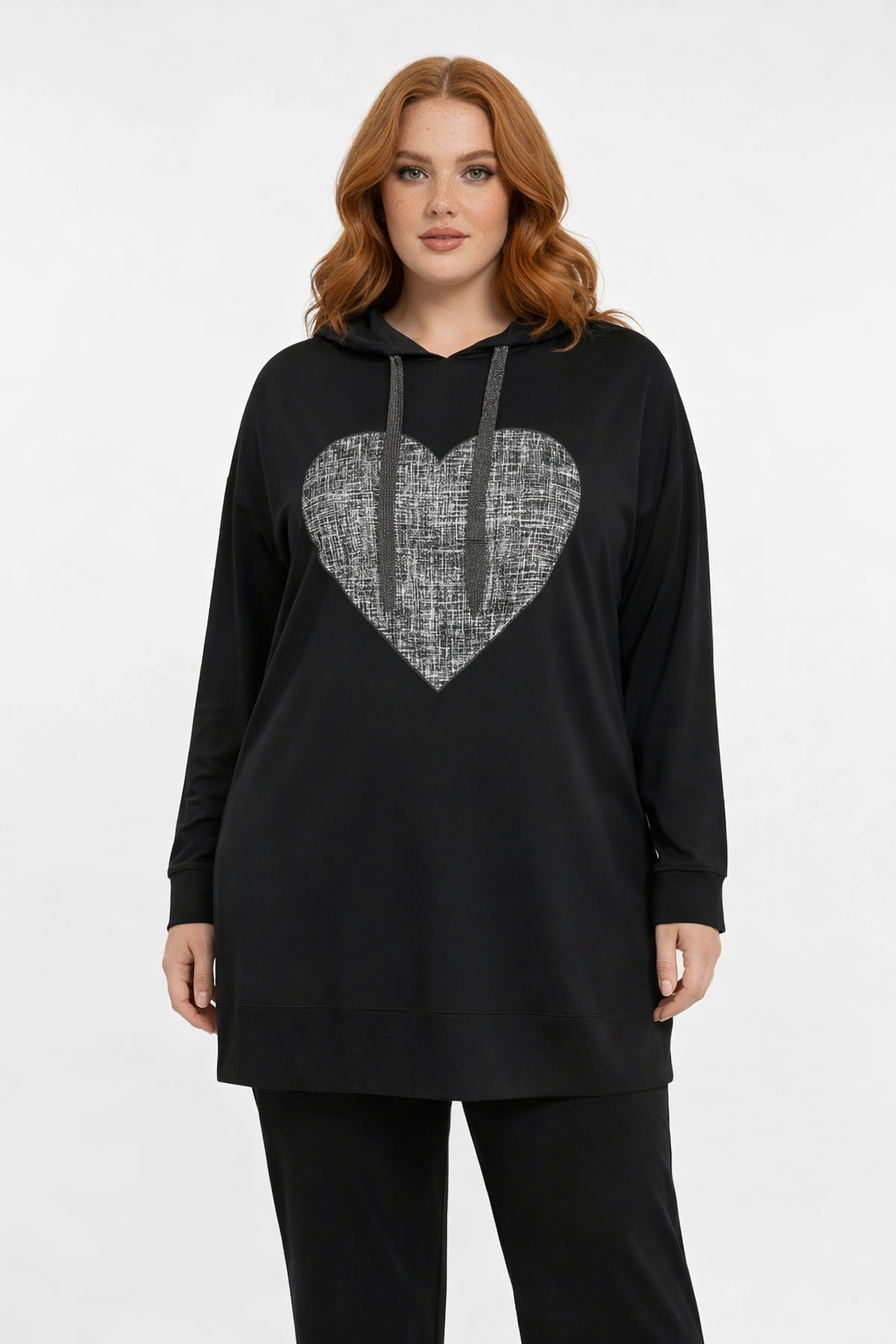 Langes Kapuzen-Sweatshirt