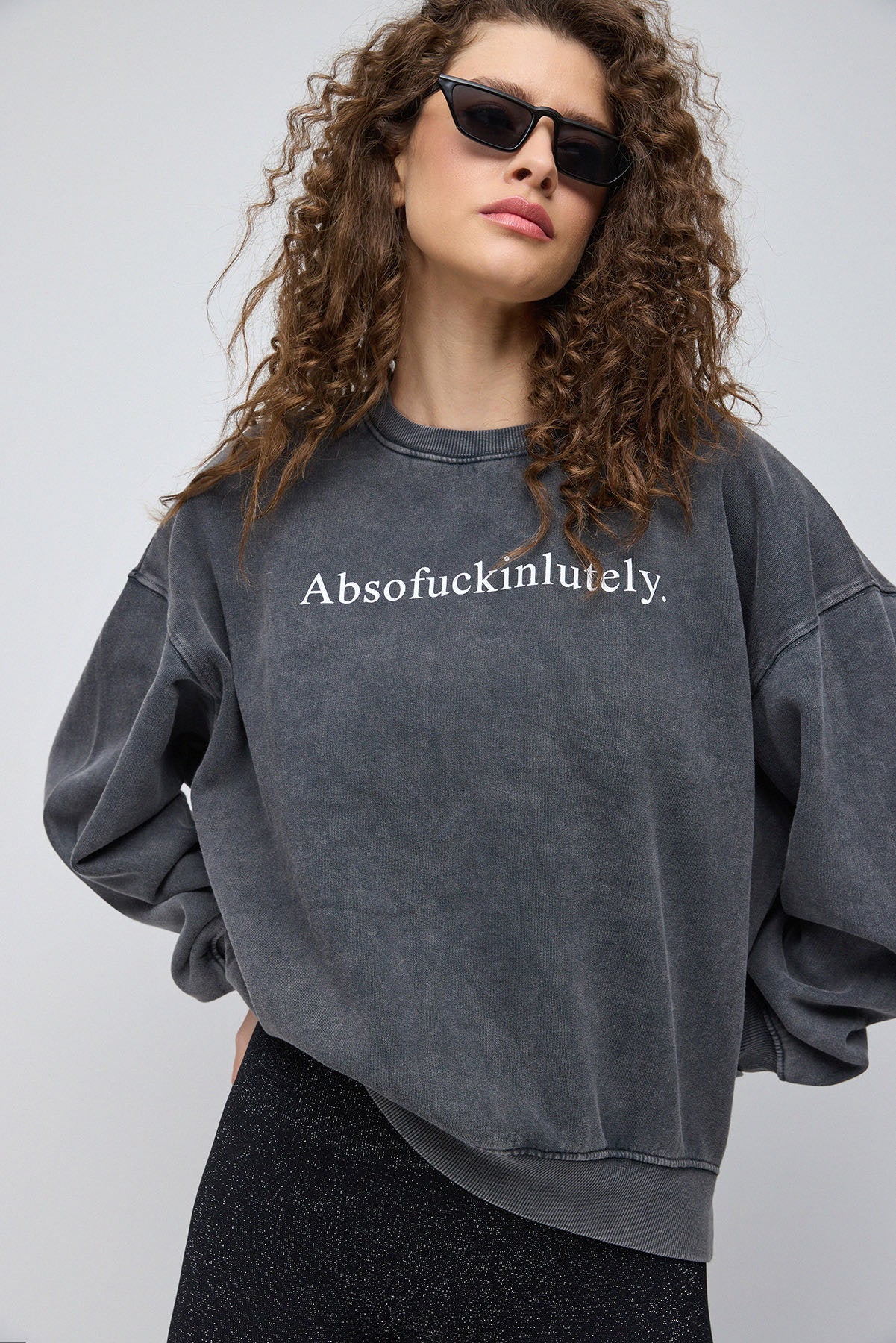 Oversize-Sweatshirt mit Rundhalsausschnitt